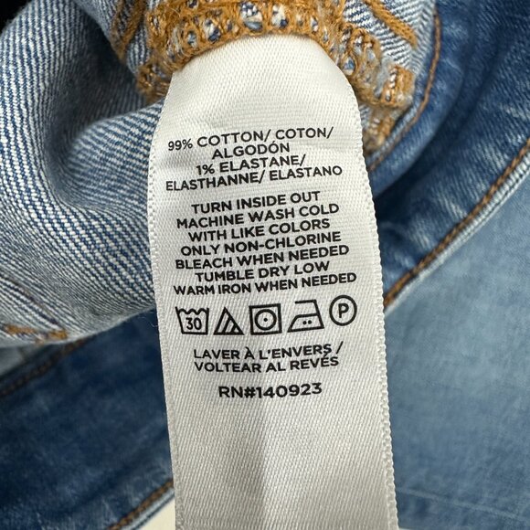 Loft The Slim Flare Raw Hem Women's size 10 Medium Blue Denim Jeans - Picture 4 of 5